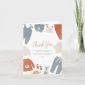 Hallo Baby Boho Kleding Jongen Baby shower Dank je Bedankkaart (Voorkant)