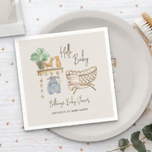 Hallo Baby Boho Kraamfeest Neutrale Baby Shower Servet