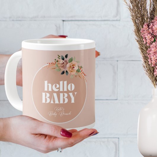 Hallo Baby, Boho Modern Baby shower Grote Koffiekop