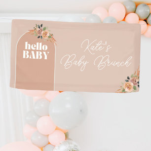 Hallo Baby, Boho Modern Baby shower Spandoek