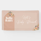 Hallo Baby, Boho Modern Baby shower Spandoek (Horizontaal)