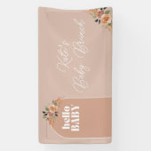Hallo Baby, Boho Modern Baby shower Spandoek (Verticaal)