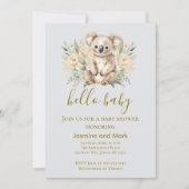 Hallo Baby Boho Neutrale Koala Beer Kaart (Voorkant)