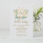 Hallo Baby Boho Neutrale Konijn  Kaart (Staand voorkant)