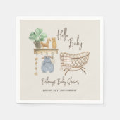 hallo Baby Boho Nursery Neutraal Baby shower Servet (Voorkant)