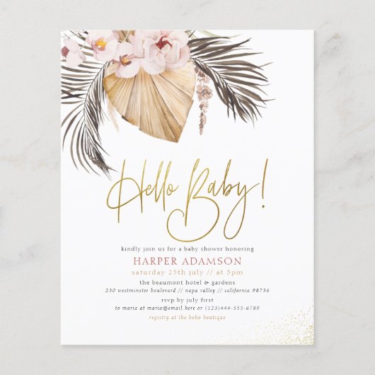 hallo Baby | Boho Pampas Grass & Dried Palm Budget (Voorkant)