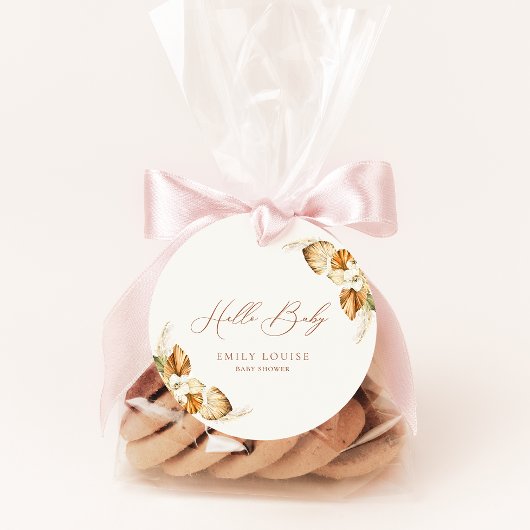 Hallo Baby Boho Pampas Grass Geslacht Neutraal Bedankjes Labels