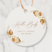 Hallo Baby Boho Pampas Grass Geslacht Neutraal Bedankjes Labels (Voorkant)