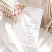 hallo Baby Boho Pampas Grass Girl Baby shower Kaart