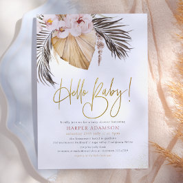 Hallo Baby | Boho Pampasgras & Tropische Palm Kaart
