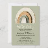 Hallo Baby Boho Regenboog Baby Shower Uitnodiging (Voorkant)