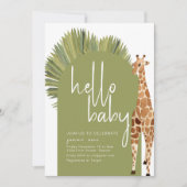 Hallo Baby Boho Soft Oerwoud Baby shower uitnodige Kaart (Voorkant)