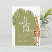 Hallo Baby Boho Soft Oerwoud Baby shower uitnodige Kaart (Staand voorkant)