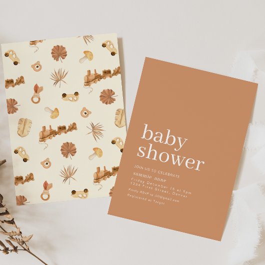 Hallo Baby Boho Style Baby shower Uitnodiging
