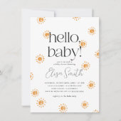 Hallo Baby | Boho Sunshine Baby shower Kaart (Voorkant)