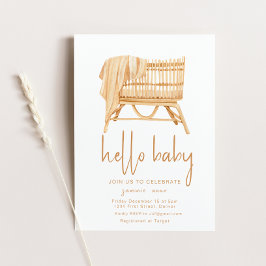 Hallo Baby Boho Thema Wieg Baby shower Uitnodigen Kaart