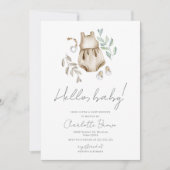 hallo Baby Boho Waterverf Baby shower Kaart (Voorkant)