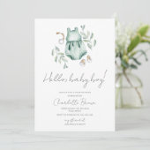 hallo Baby Boho Waterverf Boy Baby shower Kaart (Staand voorkant)