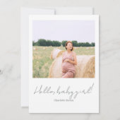 hallo Baby Boho Waterverf Girl Baby shower Kaart (Achterkant)