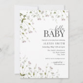 Hallo Baby Boho Wildflower Bloemen Baby shower Kaart (Voorkant)