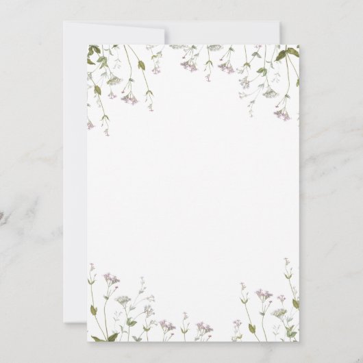 Hallo Baby Boho Wildflower Bloemen Baby shower Kaart (Achterkant)