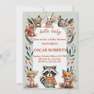Hallo Baby Bosdieren Baby Shower Uitnodiging