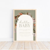 HALLO BABY | Botanische Boho Sage Welkom Poster