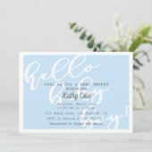 Hallo Baby Boy - Blue Modern Baby shower Kaart (Staand voorkant)