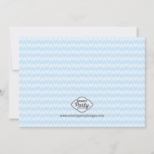 Hallo Baby Boy - Blue Modern Baby shower Kaart (Achterkant)