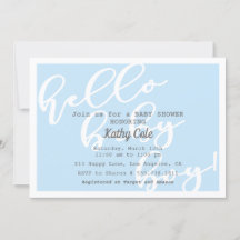 Hallo Baby Boy - Blue Modern Baby shower