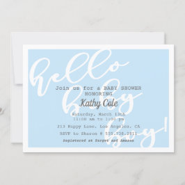 Hallo Baby Boy - Blue Modern Baby shower Kaart