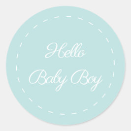 hallo Baby Boy Classic Round Sticker