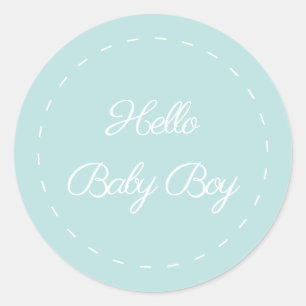 hallo Baby Boy Classic Round Sticker
