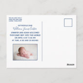 Hallo Baby Boy Foto Eenvoudige Geboorteaankondigin Briefkaart (Achterkant)