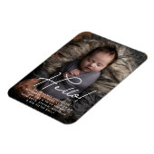 hallo Baby Boy Foto Gepersonaliseerde geboorte Sta Magneet (Linkerzijde)