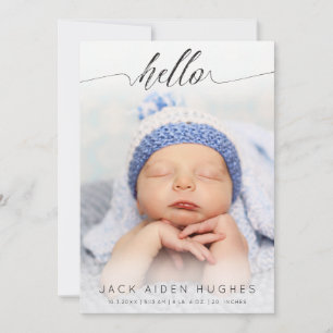 hallo Baby Boy Girl Birth Aankondiging Fotokaarten