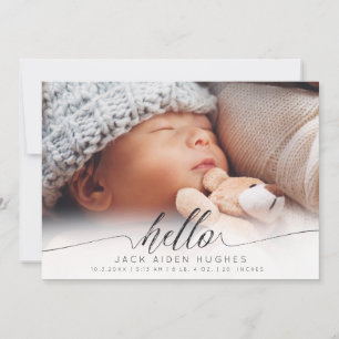hallo Baby Boy Girl Birth Aankondiging Fotokaarten