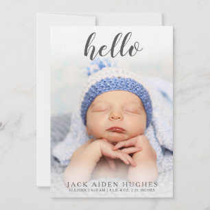 hallo Baby Boy Girl Birth Aankondiging Fotokaarten