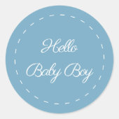 hallo Baby Boy Ronde Sticker (Voorkant)