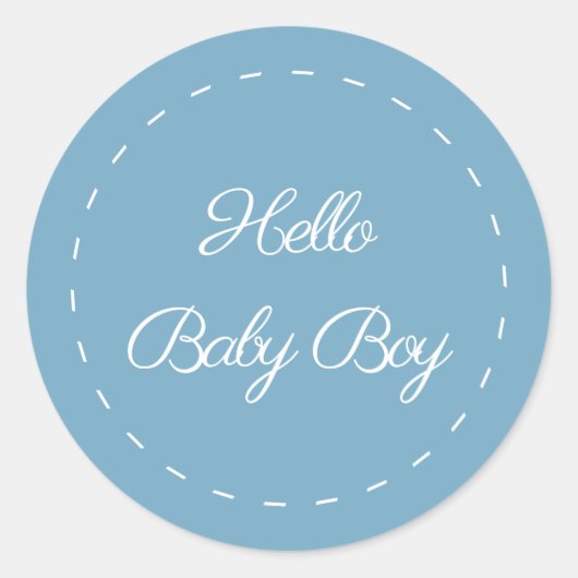 hallo Baby Boy Ronde Sticker (Voorkant)