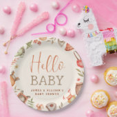 Hallo Baby Budget Herfst Boho Kleding Baby shower Papieren Bordje (Feest)
