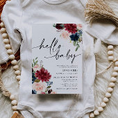 hallo Baby Burgundy Blush Baby shower Kaart