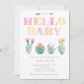 hallo Baby! Cactus Baby shower of Sip en Zie Kaart (Voorkant)