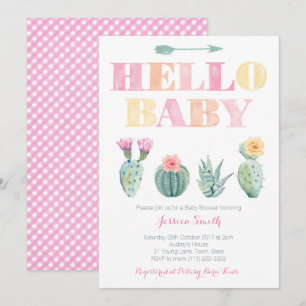 hallo Baby! Cactus Baby shower of Sip en Zie Kaart