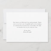 hallo Baby Calligrafie 3 Fotogeboorte Aankondiging (Achterkant)