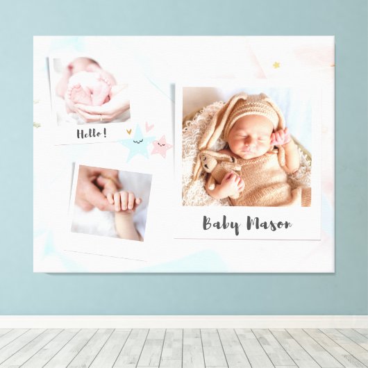 hallo baby canvas afdruk (Insitu (Houten vloer))