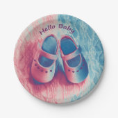 hallo Baby - charmant Papieren Bordje (Voorkant)