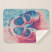 Hallo Baby - charmant pastel Sherpa Deken (Voorkant (horizontaal))