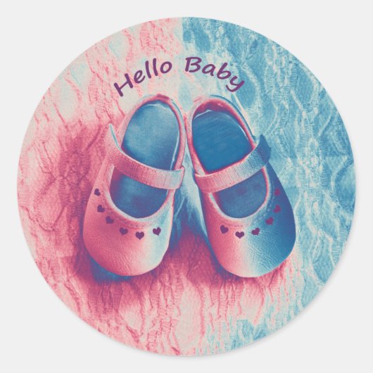 hallo Baby - charmant Ronde Sticker (Voorkant)