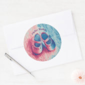 hallo Baby - charmant Ronde Sticker (Envelop)